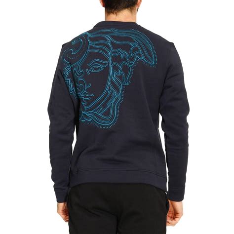 versace blue sweatshirt|Versace sweaters for men.